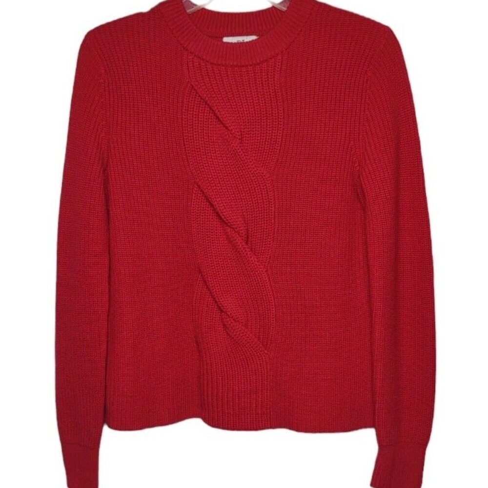 NWT Vineyard Vines  100% Merino Wool Cable Front Sweater Calypso Red  XXS